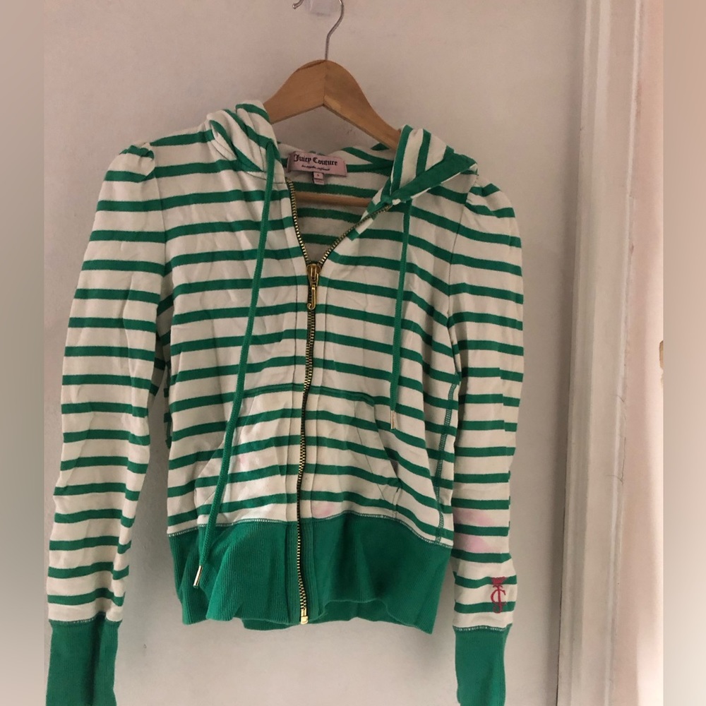 NEW Juicy Couture striped cotton hoodie, size S